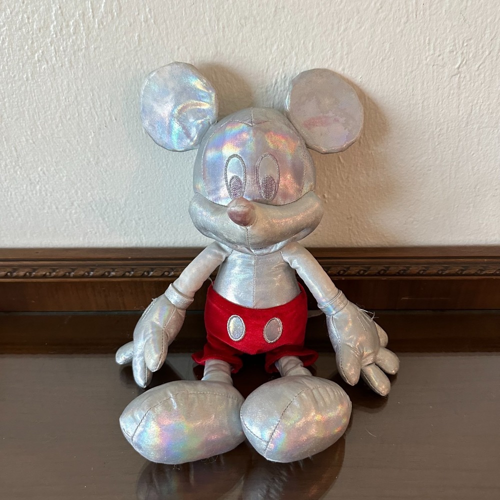 Disney 100th‎ Anniversary Mickey Mouse Platinum Edition Plush Soft Toy